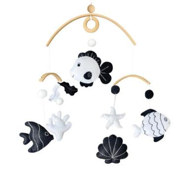 Imagem de Crib Mobile VN3BTOY Montessori Black & White Fish 0-5 meses