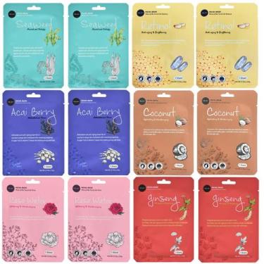 Imagem de Conjunto de máscaras faciais Celavi Essence Facial K-Beauty Skincare -