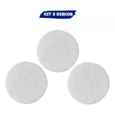 Imagem de kit 3 Discos Polidores Branco 350mm Enceradeira Scotch-brite 3m