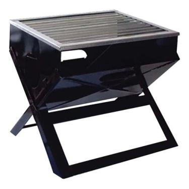 Imagem de Churrasqueira Portatil Carvão Pratic Maleta Dobrável Camping - suporte