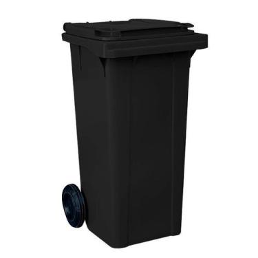 Imagem de Lixeira Carro Coletor Lixão 120 L Contentor Lixo - LP, preto