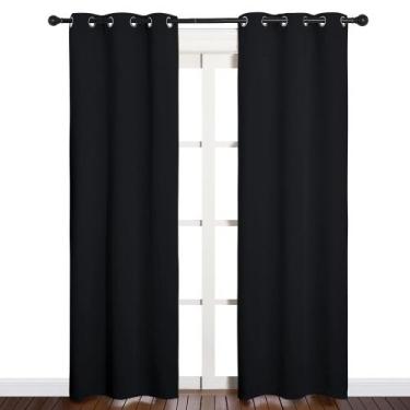 Imagem de Cortinas Blackout NICETOWN Halloween Thermal 34x84cm pretas