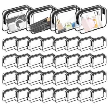 Imagem de Bolsas de maquiagem transparentes Merkaunis 36PCS PVC impermeáveis par