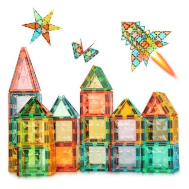 Imagem de Telhas de construção magnéticas YrzTiles para crianças de 3 anos ou ma