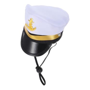 Imagem de Angoily Chapéu engraçado de fantasia de pirata de cachorro de poliéster para fantasia de gato, adereços para fotos de animais de estimação para Halloween (marinheiro)