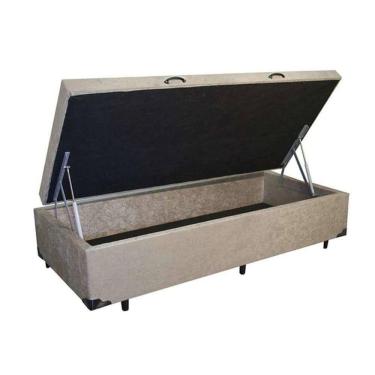 Imagem de Cama Box Baú Solteiro 88x188 Bege Suede