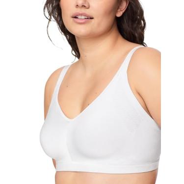 Imagem de Warner's Sutiã feminino Easy Does It para suavizar axilas com elástico sem costura sem fio levemente forrado Rm3911a, Branco, M