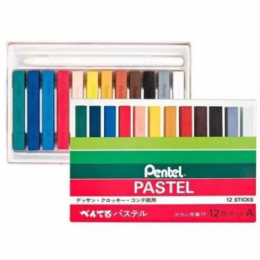 Imagem de Giz Pastel Seco Pentel 12 Cores Ga-12ad