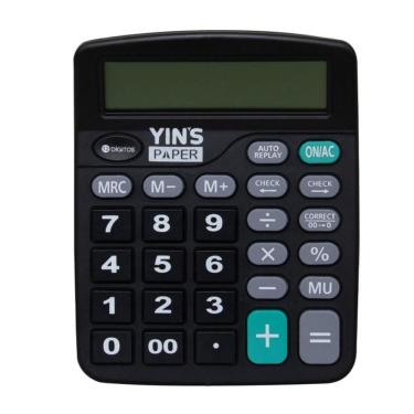 Imagem de Calculadora de mesa 12 dígitos Preta YP7318 - Yins