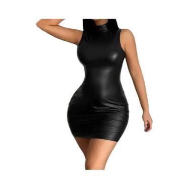 Imagem de Vestido Mini Justo Sem Mangas Para Mulheres, Cor Sólida, Vestido De Fe