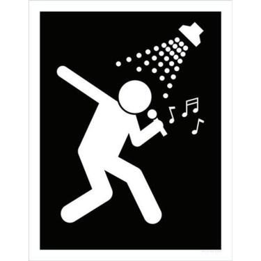 Imagem de Kit 10 Placas Sinalização - Banheiro Cantando Chuveiro 36X46