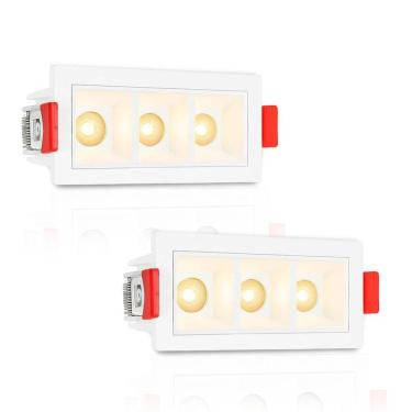 Imagem de 2 Mini Spot Downlight Triplo Embutir Pontual Led Sala Bet90