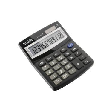Imagem de Calculadora Mesa 12 Dígitos Solar Bateria Visor Lcd Elgin - MV 4124
