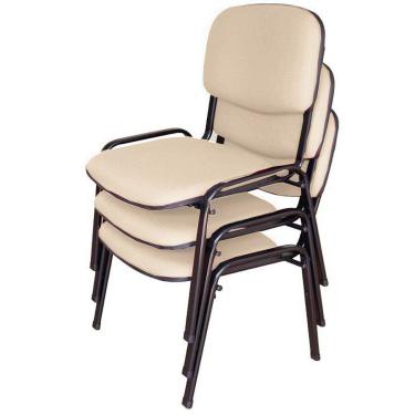 Imagem de 03 Cadeiras para Auditórios Linha Hotel Auditório Bege