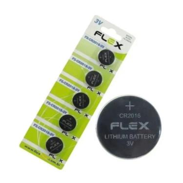Imagem de 05 Baterias Pilhas Flex Cr2016 - 01 Cartela Com 5 Unidades