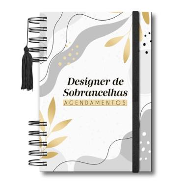 Imagem de Caderneta Profissional para Designer de Sobrancelhas, Agenda de 12 Meses, A5 21,5x15,5cm, Capa Dura, 404 Páginas com Controle Financeiro, Intervalos de 30 Minutos