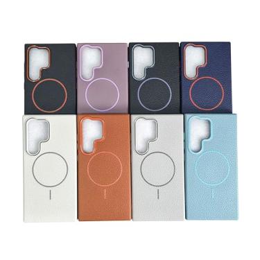 Imagem de Capa Capinha Case Compatível Samsunng Galaxy S24 ULTRA Couro Slim Magnética (AZUL MARINHO)