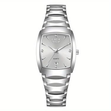Imagem de Relógio Lige Quadrado De Moda Com Quartzo Minimalistas Prateado