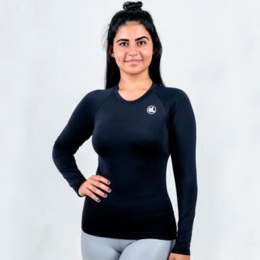 Imagem de Camisa Térmica Esporte Legal Luar Manga Longa Feminina - Preto, Preto,