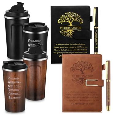 Imagem de Skybooly 6 peças de presentes de agradecimento de pastor a granel copo de aço inoxidável 482 g diário A5 caneta esferográfica inspiradora para pastor pai homem de Deus presente de aniversário de