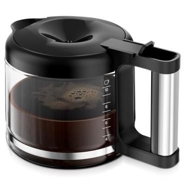 Imagem de Garrafa de café de vidro compatível com máquina de café expresso Delonghi, substituição de cafeteira de 10 xícaras com tampa removível - AS00000675