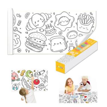 Imagem de Rolo de papel para colorir YKLWORLD Rolo de desenho infantil 3m
