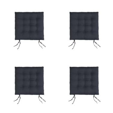 Imagem de 4 Almofadas Futons - Assento de cadeira 40x40(Cinza Chumbo)