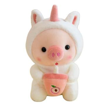 Imagem de Brinquedo de pelúcia VICKYPOP Kawaii Plush Boba Pig, bicho de pelúcia,