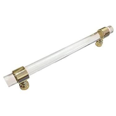 Imagem de Puxador de porta de cozinha de acrílico moderno, gaveta, armário, armário, guarda-roupa, barra em T - dourado 192 mm