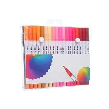 Imagem de KIT 24/36/48/60/80/100/120 Canetas de Cabeça Dupla 2 em 1 – Ponta Fina e Pincel, Marcadores de Arte Coloridos para Desenho, Ilustração e Criatividade(36 Núcleos)