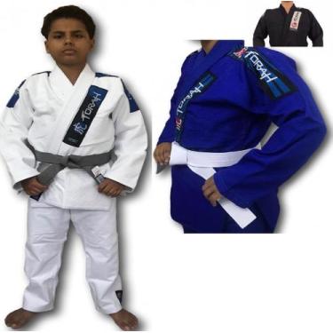 Imagem de Kimono Torah Trançado Plus Jiu Jitsu - Infantil, Branco, M2