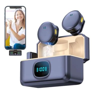 Imagem de Microfone de Lapela Sem Fio Duplo Para Android e iOS, Redução de Ruído e Plug & Play