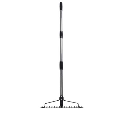 Imagem de Ancinho de Jardim Ajustável Ancinho de Jardim 17 Dentes Multifuncional Ajustável Destacável Ferramenta de Ancinho de Cabeça de Metal para Soltar Folhas de Coleta de (3 seções)