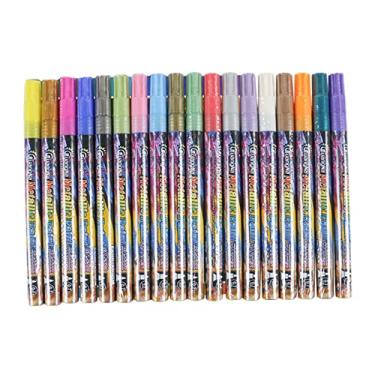 Imagem de barenx 18 canetas marcadoras artísticas de 18 cores, desenho, colorir, multifuncional, pintura brilhante, plástico, marcadores de 0,7 mm, arte para cartões, artesanato, presente