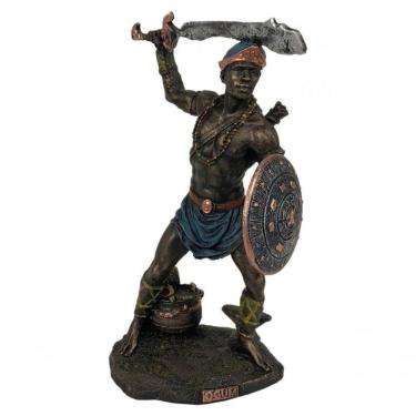 Imagem de Estatueta Sala Quarto Geek Orixa Ogum Umbanda Resina 23,5x13.