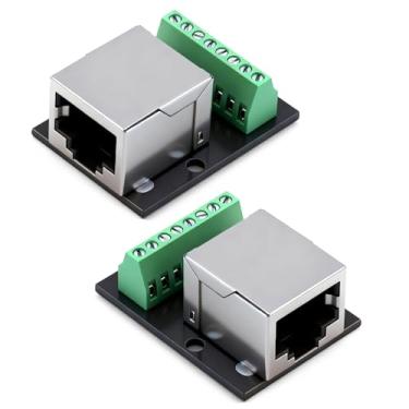 Imagem de Rj45 Breakout, placa de breakout de conector fêmea Ethernet Rj45, adaptador de terminal de parafuso de passo de 2,54 mm para terminal adaptador de rede