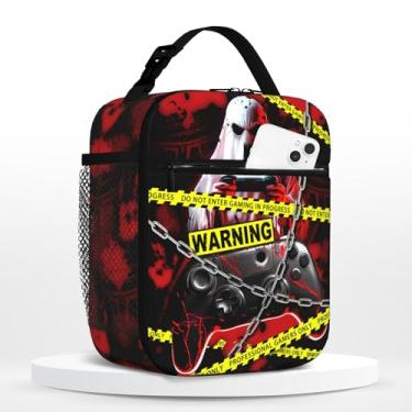 Imagem de Moduyok Lancheira para meninos, jogos escolares, lancheira infantil para meninos e meninas, isolada, portátil, videogame, lancheira à prova d'água à prova de vazamento com alça de ombro ajustável para