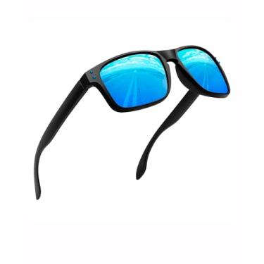 Imagem de Óculos de sol polarizados femininos masculinos modernos quadrados clássicos óculos de sol modernos óculos de sol óculos escuros condução pesca SY6030, A03-Armação preta | Lente azul espelhada