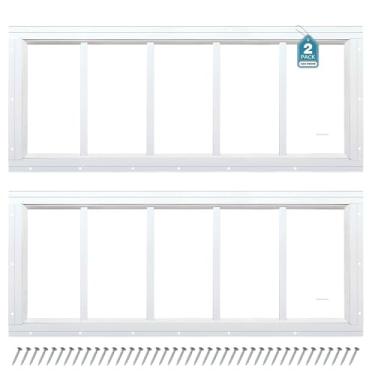 Imagem de Melkus Janela de galpão 30,5 x 76,2 cm, 2 unidades, design fixo de janela de popa com vidro temperado, perfeito para galinheiro, celeiro, estufa, garagem, casa de brinquedo, sala de armazenamento