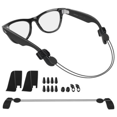 Imagem de Conjunto completo de acessórios 4 em 1 para óculos inteligentes Ray-Ban & Oakley Meta | com almofadas de nariz, capas de LED, protetores laterais e alça de pescoço | Compatível com Wayfarer, Skyler