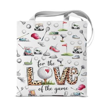 Imagem de KSFFWQIN Sacola de golfe feminina para jogadores de golfe, estética reutilizável, bolsa de ombro para compras, supermercado, academia, trabalho