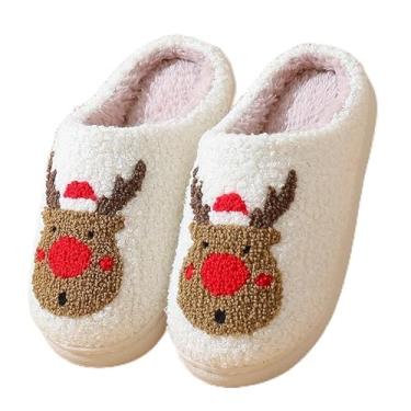 Imagem de Pantufas de Natal para crianças pequenas para meninos e meninas chinelos de pelúcia quentes para quarto e casa, A, 13-13.5 Little Kid