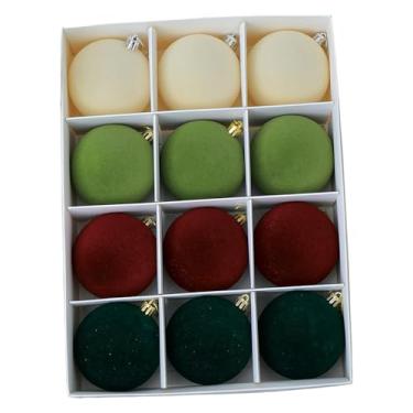 Imagem de Esquirla Conjunto de 12 bolas de Natal para decoração de árvore, adereços para fotos, coleção de enfeites natalinos para interiores, decoração de Natal para, Quatro Cores