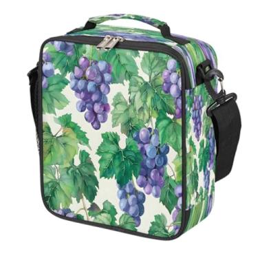 Imagem de hongjinglin Lancheira isolada para crianças, meninos, meninas, uvas, retrô, frutas, reutilizável, lancheira, caixa de preparo de refeições, congelável, resistente à água, leve para escola, viagem