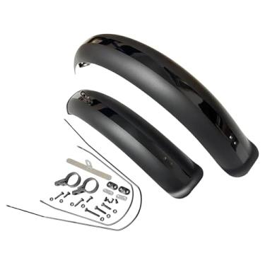 Imagem de Para-lamas de bicicleta 26/20" X4.0, conjunto de para-lamas para pneus largos, para bicicletas BMX, dobráveis, de neve, elétricas, MTB e acessórios de ciclismo.(Black)