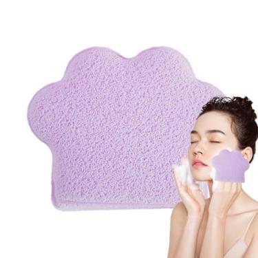 Imagem de Esponja de lavagem do rosto, esfoliante de face esponja, Removedor de maquiagem de pata de gato lenços secos, Manuais Motas de lavagem ampliada Toalhas de remoção de cosméticos