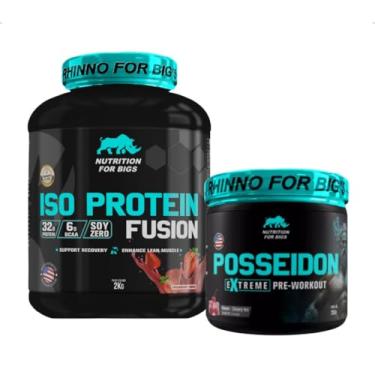 Imagem de Kit Iso Protein Fusion Morango + Pré Treino Posseidon Nutrition For Bigs (Cereja ice)