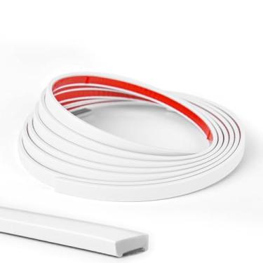 Imagem de Wowstar 3,5 m Acabamento de descascar e colar, acabamento de moldagem para paredes, bordas, bordas, molduras de janela, azulejos de backsplash, acabamento flexível e autoadesivo, branco