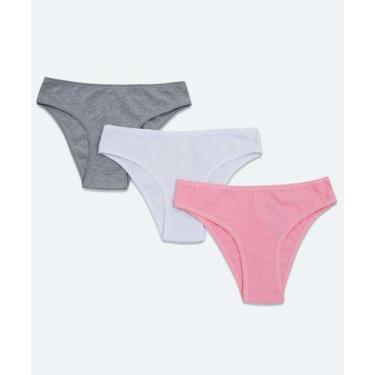 Imagem de Kit 3 Calcinhas Biquíni Básicas Delcotton-51577, Cinza, P