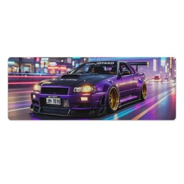 Imagem de HouLaiZhe JDM Tokyo R34 Speed ​​Cool Fuji Gaming Mouse Pads JDM Car Desk Pads Grandes Mousepads para teclado de mesa, computador Mat30 x 80 cm